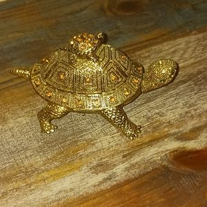 Brass beaded turtle